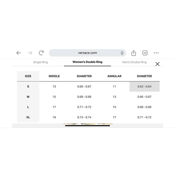 Versace Galaxy Medusa Crystal Engraved Cuff Double Ring Gold Tone Sz M NWT $525 - Picture 11 of 11